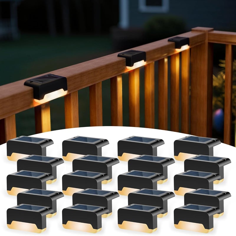 SOLPEX Solar Deck Lights, Solar Step Lights for Outside Waterproof Led Stair Light for Outdoor Fence, Balcony, Patio, Railing, Front Porch, Yard and Pathway(20pack Warm White) - Image 1